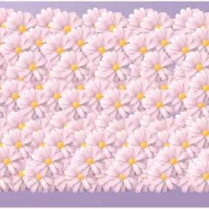 Pink paper flower bed in rectangle shape