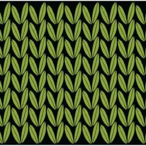 Green leave make artwork in vertical line on dark background