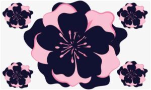 Mixture of blue and pink flower on light background