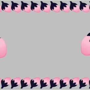 Pink and black fruit decorate on grey background