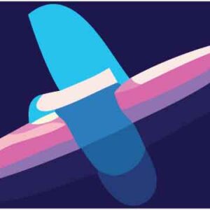 Colourful paper artwork display on dark blue background