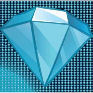 Diamond display around the biggest one on abstract black background