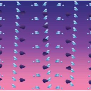 Stone and glass object scattered on purple background