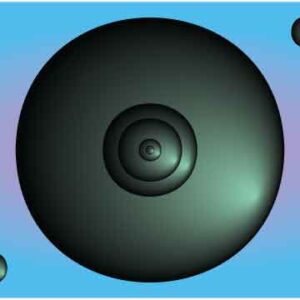 Green button on blue background