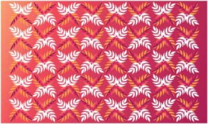 Colour leaf on red background