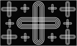 Various white cross in square