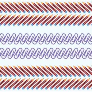 Colourful pencil in diagonal shape and tilt paper clip holder