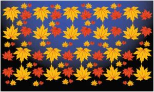 Various yellow and orange leaf decorate on dark background