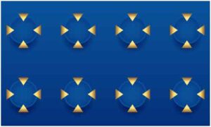 Several circle decorate with golden clip in triangle shape