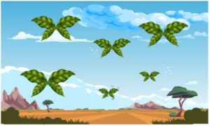 Four leaves jointly make artwork like butterfly