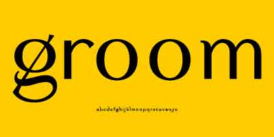Word groom written in small letters on yellow background Word groom written in small letters on yellow background