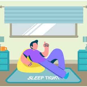 Man lay down on floor with pillow