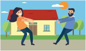 Young couple doing exercise in-front-of each other in park