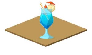 Blue lagoon cocktail cold drink in long glass