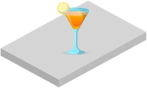 Orange mojito mocktail with lemon in long-glass