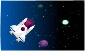Rocket going upward in galaxy
