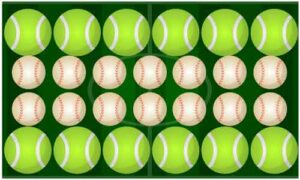 Ball display in horizontal line on abstract dark black background