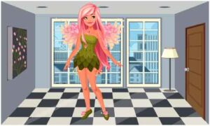 Little cute baby girl dancing in room