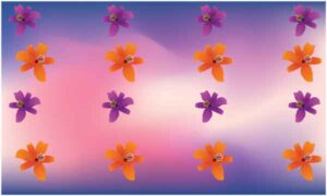 Different types of flower display on dark colourful background