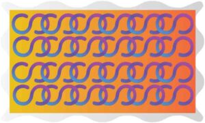 Multicoloured chain ring interconnected in vertical line
