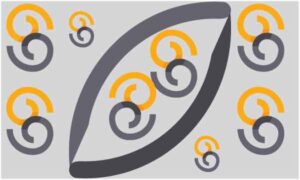 Small loop connected with each-other on white background